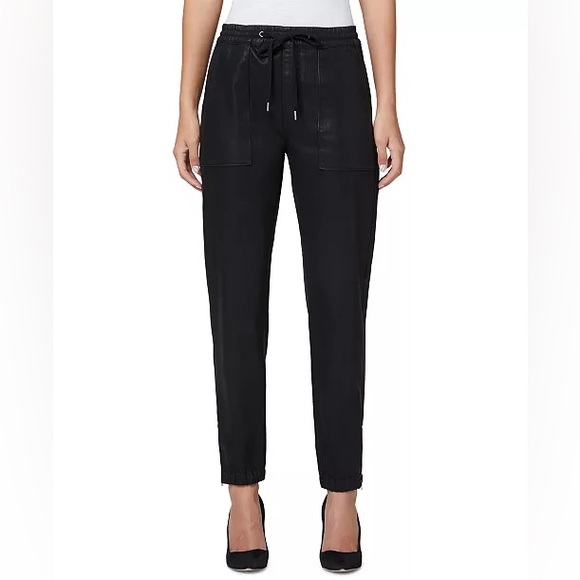 Hudson Black Coated Zipper-Cuff Utility Jogger Pants - Picture 1 of 12